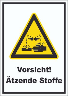 Vorsicht Ätzende Stoffe Aufkleber