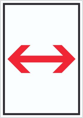 Richtungspfeil rechts links Aufkleber hochkant rot weiss schwarz Pfeil