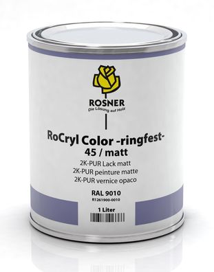 RoCryl Color -ringfest-Fertigtöne matt/ RAL 9016,25L, ringfester Lack,2K-PUR, Holz