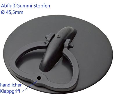 Abfluß Gummi Stopfen Ø 45,5 mm mit Klappgriff für Waschbecken Badewanne Stöpsel