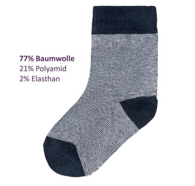 Gr. 23 bis 26 Baby Klein Kinder Socken Baumwollanteil 77% Model 6