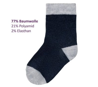 Gr. 23 bis 26 Baby Klein Kinder Socken Baumwollanteil 77% Model 4