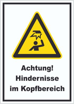 Achtung Hindernisse im Kopfbereich Aufkleber