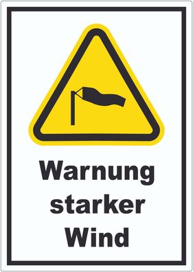 Aufkleber Warnung starker Wind