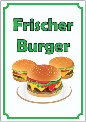 Frischer Burger Aufkleber Hochkant
