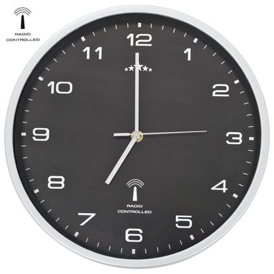 Funkwanduhr mit Quarzwerk | Funkuhr | Bürouhr | Küchenuhr | Analog | 31 cm