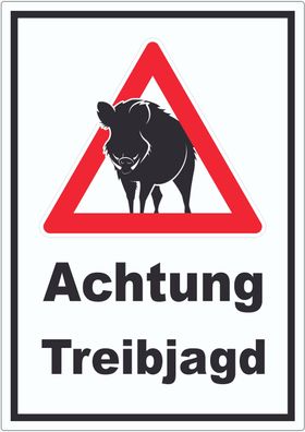 Achtung Treibjagd Aufkleber