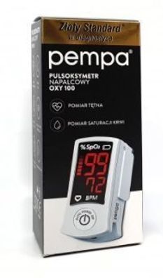 Pempa OXY100 Finger-Pulsoximeter - Hochpräzises Blutsauerstoff-Messgerät mit OLED-Dis