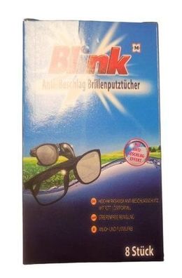 Blickklarheit Brillenputztücher, 8 Stück - Anti-Beschlag Reinigungstücher