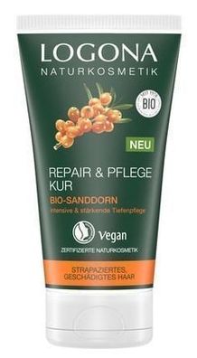 Logona Bio Sanddorn Haarkur 150ml - Natérliche Pflege ohne Silikone, Feuchtigkeit & G