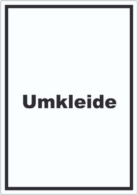 Umkleide Aufkleber mit Text Ankleide Kabine hochkant