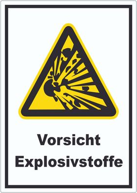 Vorsicht Explosivstoffe Aufkleber