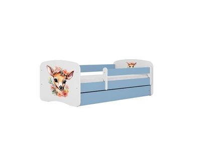 Kinderbett Bambi mit Schublade Blau 140/70 | Jugendbett