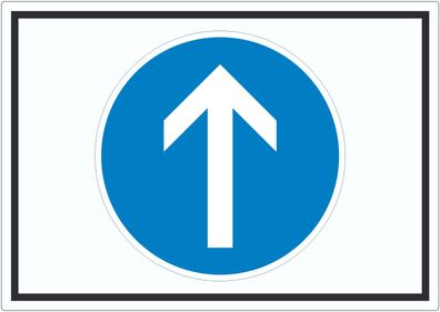 Aufkleber Fahrtrichtung geradeaus Symbol
