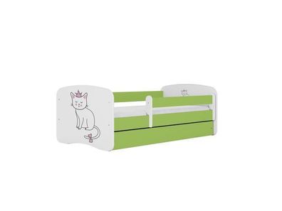 Kinderbett Katze mit Schublade Grün 160/80 | Jugendbett