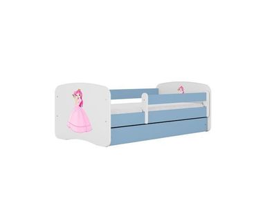 Kinderbett Prinzessin mit Schublade Blau 160/80 | Jugendbett