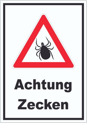 Achtung Zecken Aufkleber