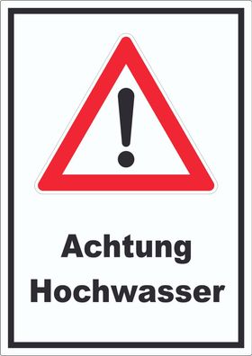 Achtung Hochwasser Aufkleber