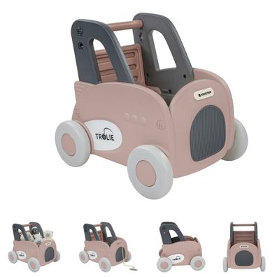 B-Ware Kikkaboo Lauflernwagen 4 in 1 Trolie Ziehspielzeug, Rutscher rosa