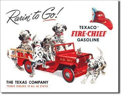 Blechschild 31 x 40, Texaco Fire Chief, USA Werbeschild Art. #594