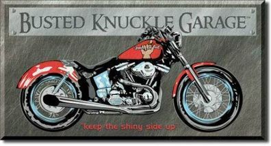 Blechschild 31 x 40, Busted Knuckle - Bike, USA Werbeschild Art. #1165