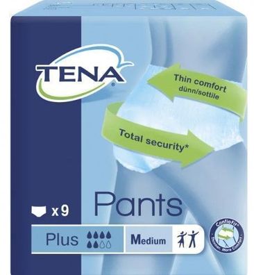 TENA Pants Plus 9er Pack â?? Bequeme, Hochsaugfähige Inkontinenzunterwäsche