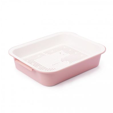 Katzentoilette Tray Schalentoilette Katzenklo Kätzchen WC Reinigungssieb Rosa