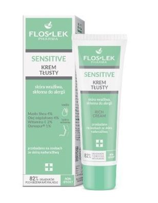 Flos-Lek Pharma Sensitive Gesichtscreme fér Fettige Haut und Allergieneigung, Tages