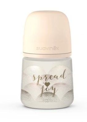 Suavinex Trinkflasche SX Pro Beige mit Herzdesign, 150 ml