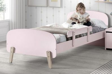 Vipack: Einzelbett mit Absturzschutz "KIDDY" rosa - Kinderbett Jugendbett