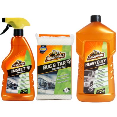 Armor All Set Auto-Shampoo 1L + Insekten-Entferner 500ml + Schwamm Außen Wäsche