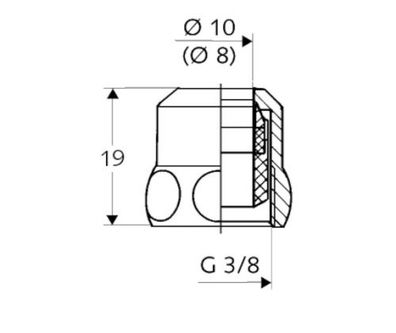 SCHELL Spezial-Quetschverschraubung Längenausgleich, 3/8"x10, chrom 265010699