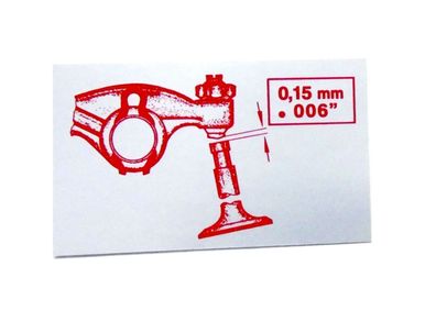 Ventileinstellung Ventilspiel Aufkleber Klebeschild FÜR VW Transporter KÄFER