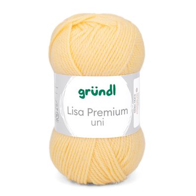 50g Gründl Lisa Premium Uni | 03 pastellgelb | Wolle Garn Stricken Häkeln 33,00€/kg