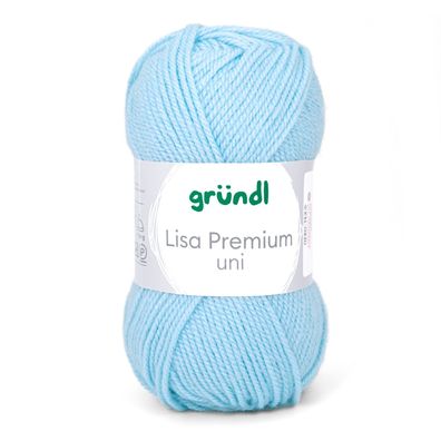 50g Gründl Lisa Premium Uni | 08 hellblau | Wolle Garn Stricken Häkeln 33,00€/kg