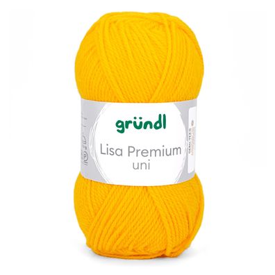 50g Gründl Lisa Premium Uni | 10 maisgelb | Wolle Garn Stricken Häkeln 33,00€/kg