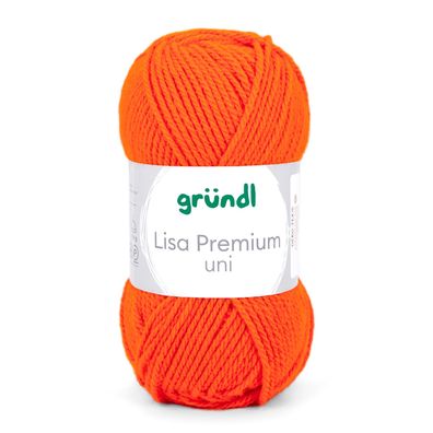 50g Gründl Lisa Premium Uni | 11 orange | Wolle Garn Stricken Häkeln 33,00€/kg