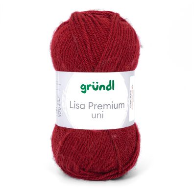 50g Gründl Lisa Premium Uni | 13 bordeaux | Wolle Garn Stricken Häkeln 33,00€/kg