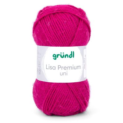 50g Gründl Lisa Premium Uni | 14 fuchsia | Wolle Garn Stricken Häkeln 33,00€/kg