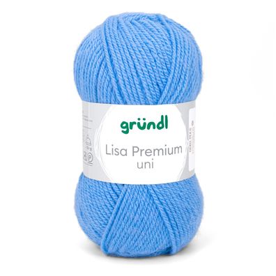 50g Gründl Lisa Premium Uni | 17 mittelblau | Wolle Garn Stricken Häkeln 33,00€/kg