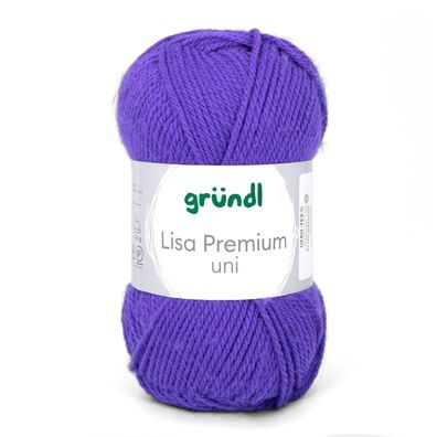 50g Gründl Lisa Premium Uni | 21 dunkellila | Wolle Garn Stricken Häkeln 33,00€/kg