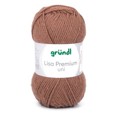 50g Gründl Lisa Premium Uni | 22 nougat | Wolle Garn Stricken Häkeln 33,00€/kg