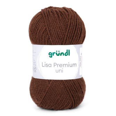 50g Gründl Lisa Premium Uni | 23 schokolade | Wolle Garn Stricken Häkeln 33,00€/kg