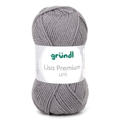 50g Gründl Lisa Premium Uni | 24 kieselgrau | Wolle Garn Stricken Häkeln 33,00€/kg