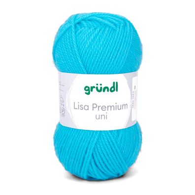 50g Gründl Lisa Premium Uni | 41 türkis | Wolle Garn Stricken Häkeln 33,00€/kg