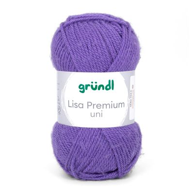 50g Gründl Lisa Premium Uni | 43 lila | Wolle Garn Stricken Häkeln 33,00€/kg