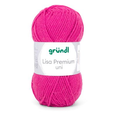 50g Gründl Lisa Premium Uni | 44 pink | Wolle Garn Stricken Häkeln 33,00€/kg