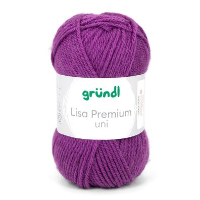 50g Gründl Lisa Premium Uni | 48 purpur | Wolle Garn Stricken Häkeln 33,00€/kg