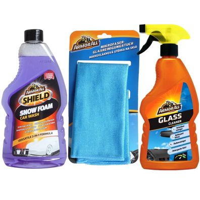 Armor All Set Snowfoam Auto-Shampoo + Scheiben-Reiniger + Glas-Tuch Reinigung