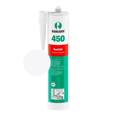 Ramsauer 450 Sanitärsilikon weiß Fugen Dichtstoff Dichtmasse 310 ml Kartusche